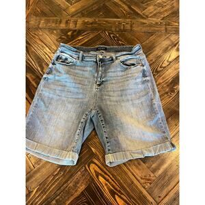 Judy Blue Denim Blue Jean Shorts Women 3XL Plus Size Light Bermuda Comfy Stretch